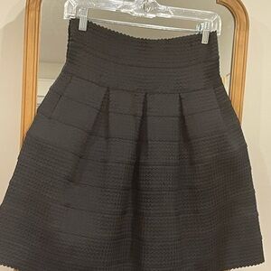 Anthropologie Black Mini A-Line Skirt Textured and structured